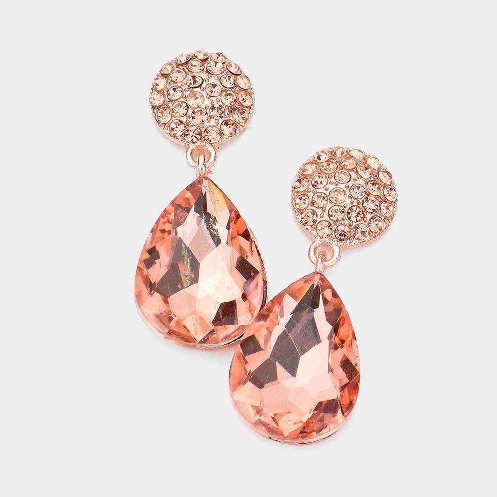 Sensibling Corp. – wholesale Dangle earrings – Teardrop Stone Dangle Evening Earrings1