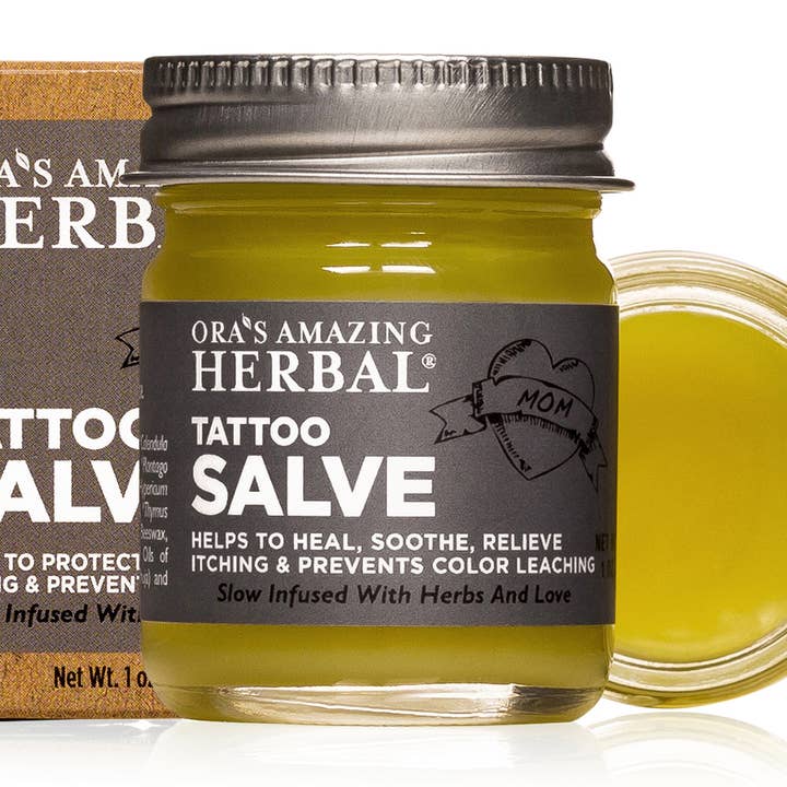 Ora’s Amazing Herbal Natural Skincare – Engroshandel Tatoveringssalve/pleje – Tatoveringssalve, naturlig tatovering efterbehandling, 1 oz rejsestørrelse3