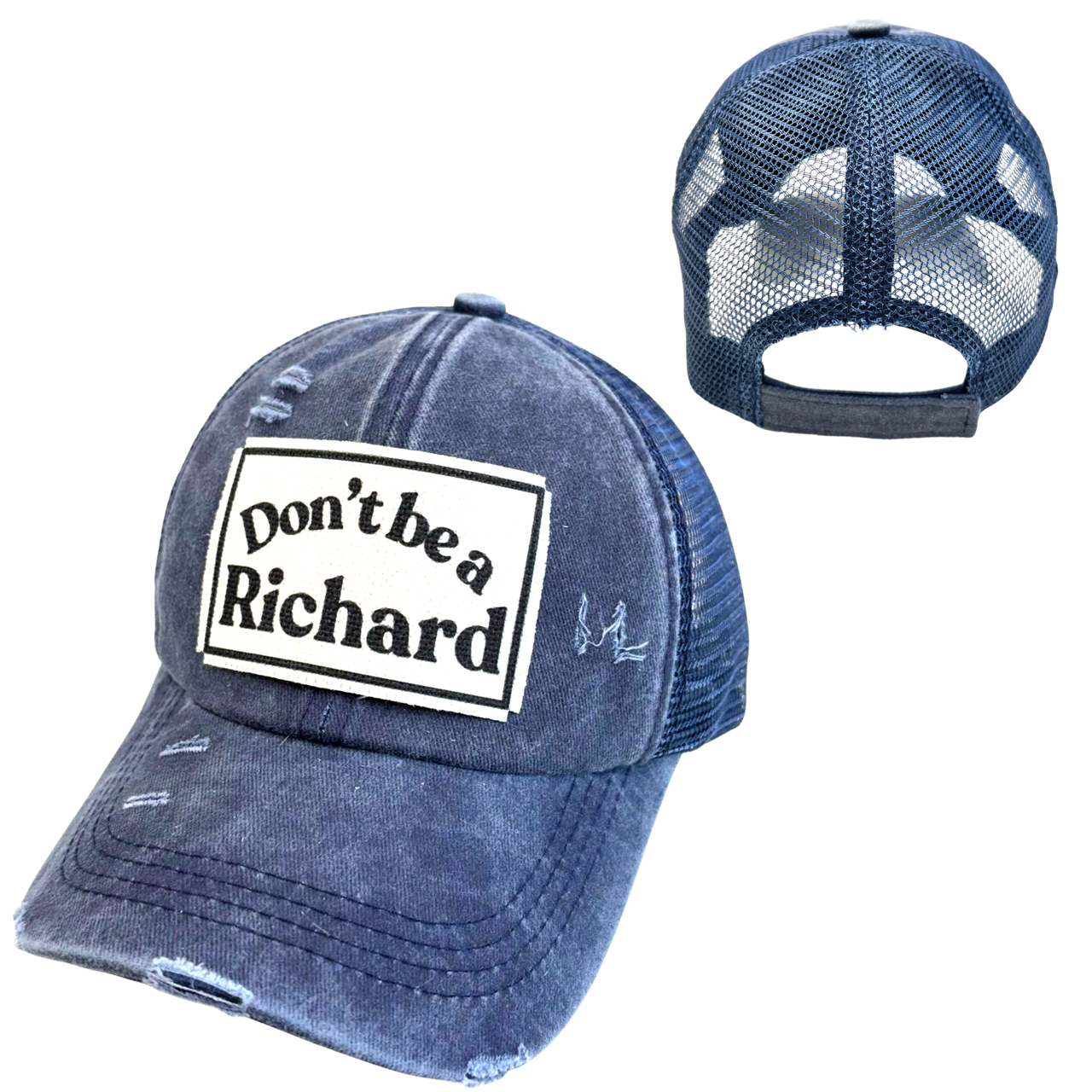 dkhandmade - Vente Casquette de camionneur – unisexe - CASQUETTE DE BASEBALL DON'T BE A RICHARD | CHAPEAU UNISEXE | EFFET VIEILLI8