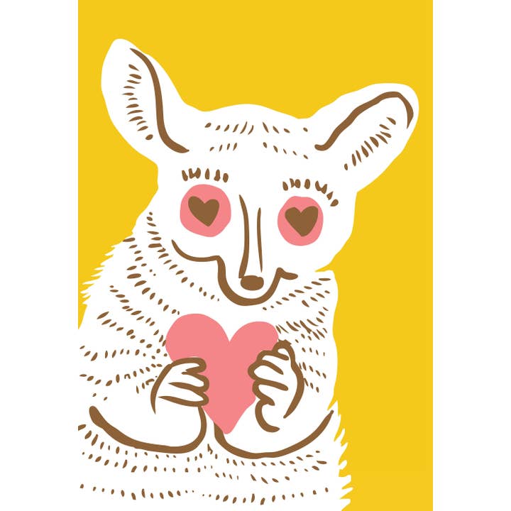 RLO-80 Bush Baby with Hearts Magnet for wholesale by Rigel Paper