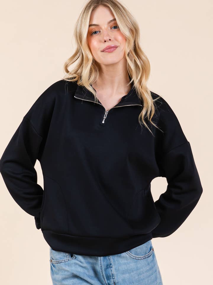 TL1993 SOFT BRUSHED FLEECE QUARTER ZIP for wholesale by BOMBOM
