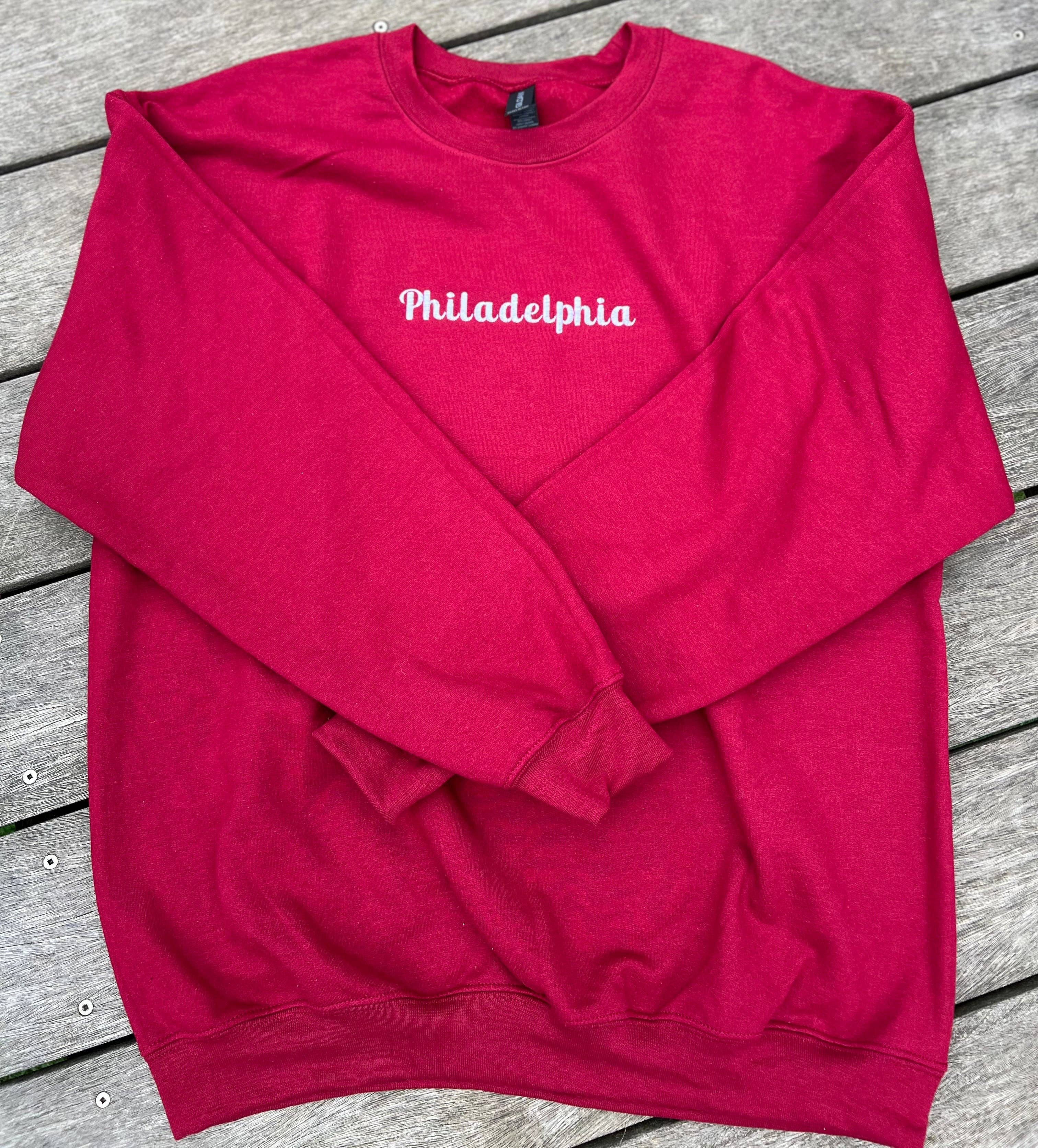 Amanda Rose Thread Co - Wholesale Sweatshirt - Women's - Philadelphia Embroidered Sweatshirt – Available in Green & Red (Copy)3