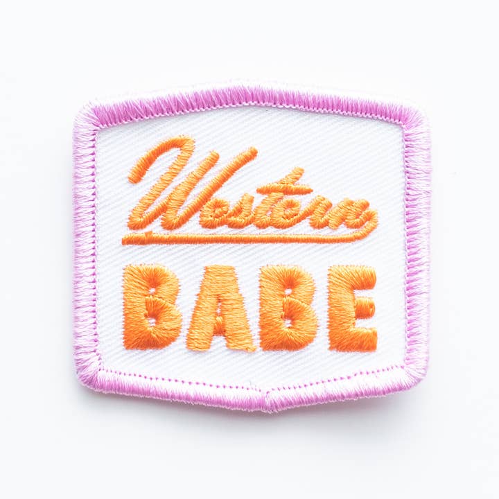 Western Babe Embroidered Iron on Patch for wholesale by Union Made