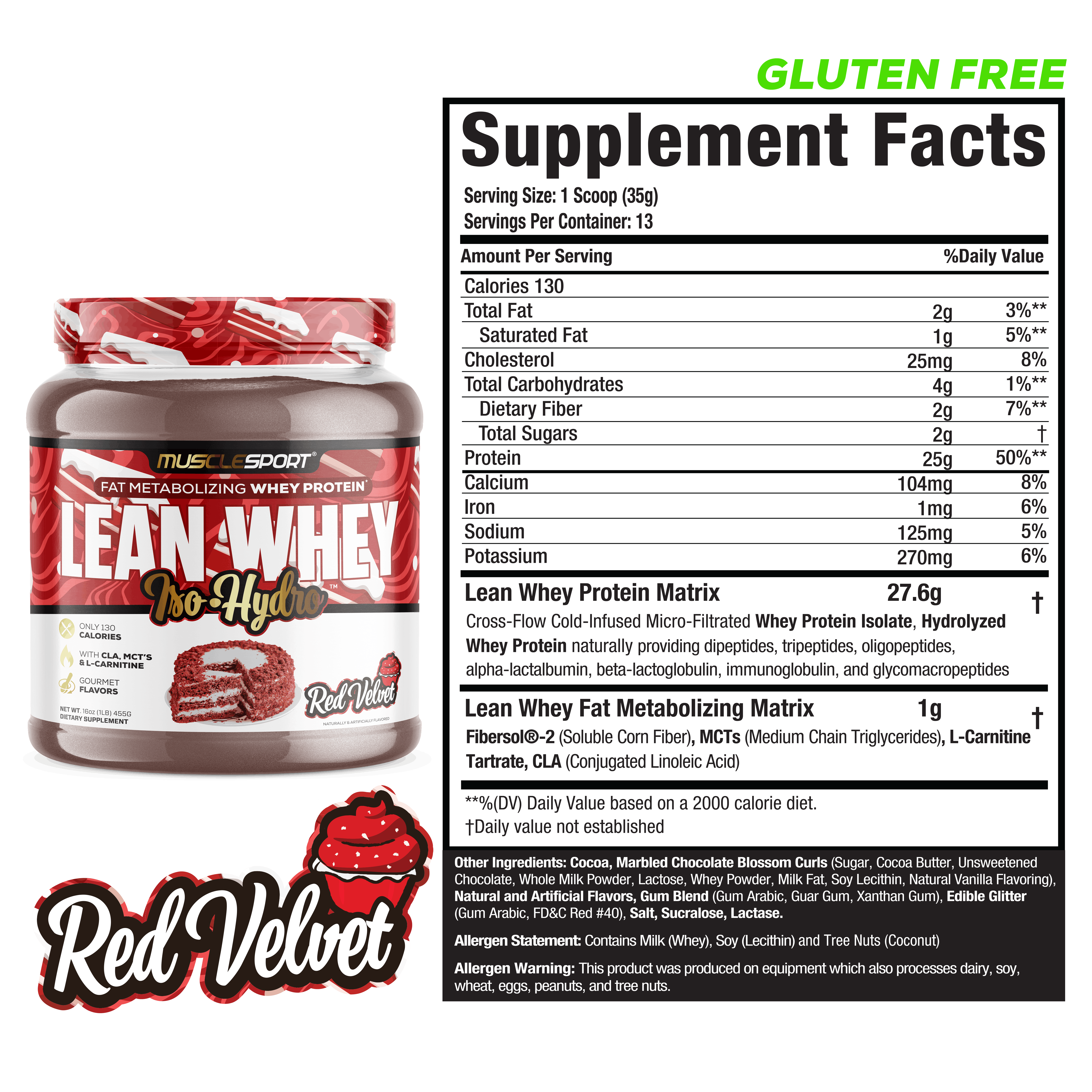 MuscleSport - Wholesale Protein/Superfood Powder - Lean Whey™ Iso Hydro Gourmet Protein 1lb30