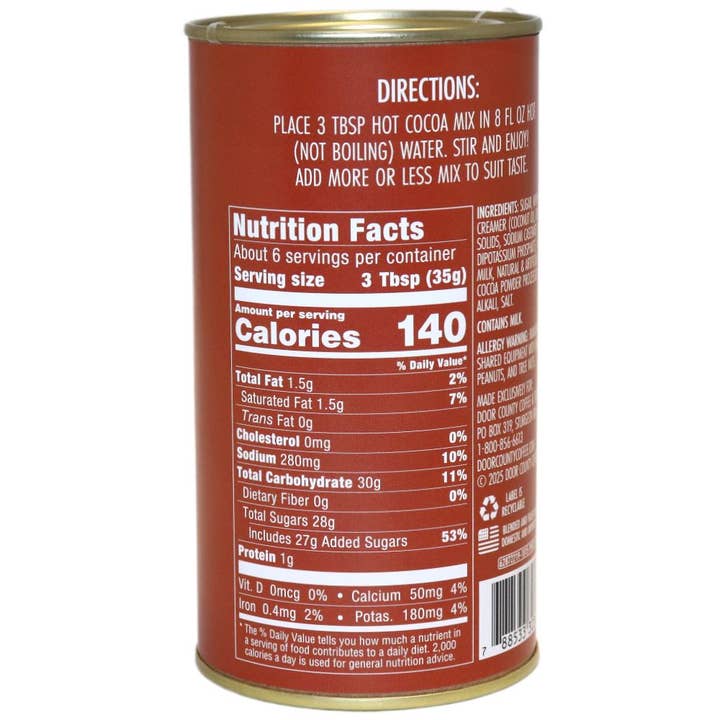 Door County Coffee - Wholesale Hot Cocoa Mix/Kit - Door County Salted Caramel Truffle Gourmet Hot Cocoa 7oz Tin1