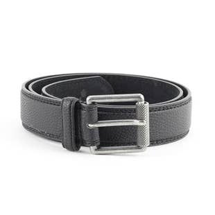 Vegan Leather End Stitch Pebble Grain Roller Buckle Belt for wholesale by Leather Impressions Inc