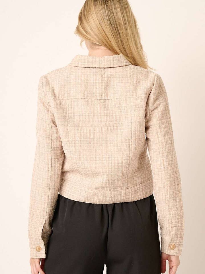 mittoshop - Wholesale Jacket - Women's - TWEED COLLARED CROP JACKET13