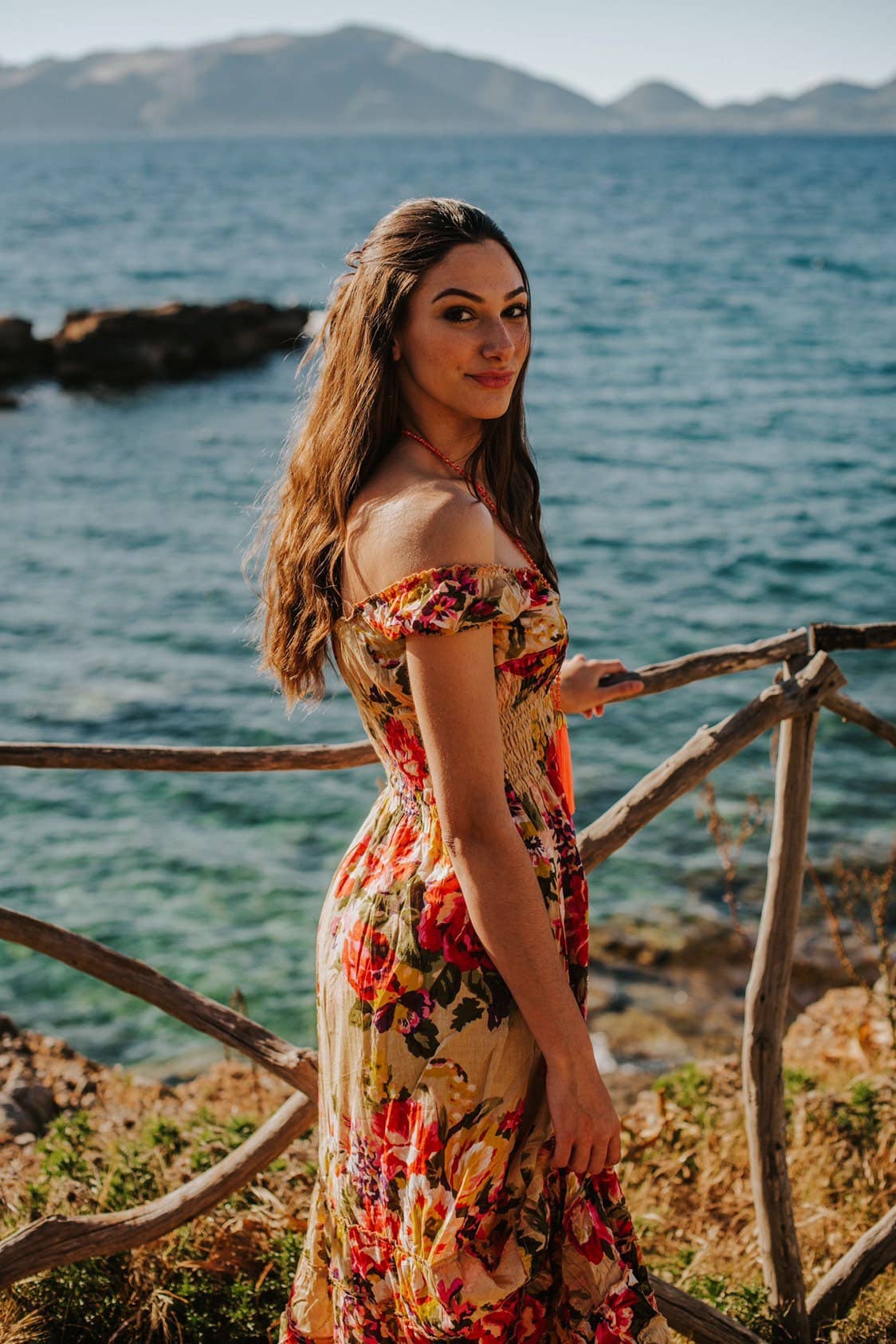 Miss Kitsch - Wholesale Dress - Women's - THAILAND Beige Floral Long Dress7