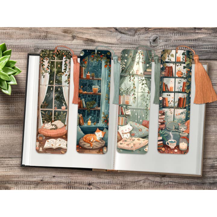 Cozy Cats Metal Bookmarks for wholesale by The Corner Shop