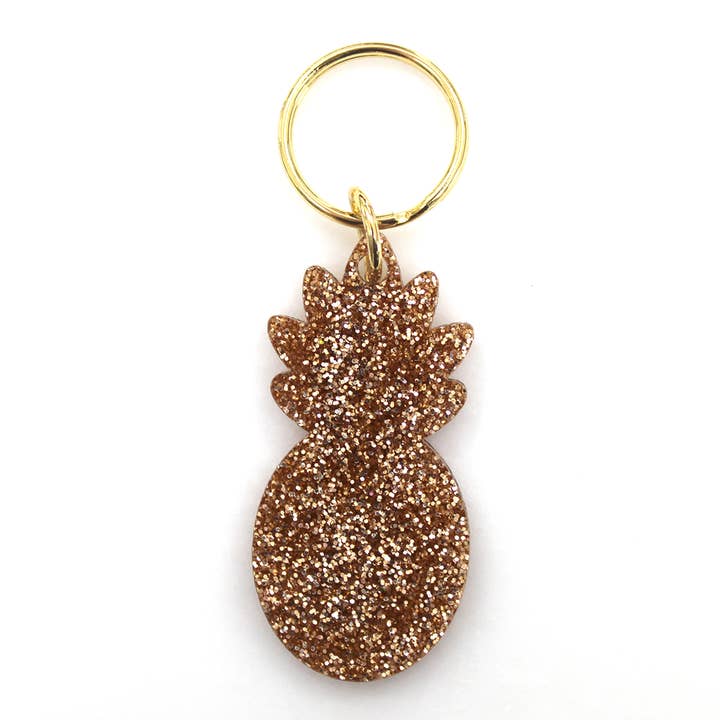 Lucky Feather - Wholesale Keychain – Women's - Glitter Keychain - Shape - PINEAPPLE1