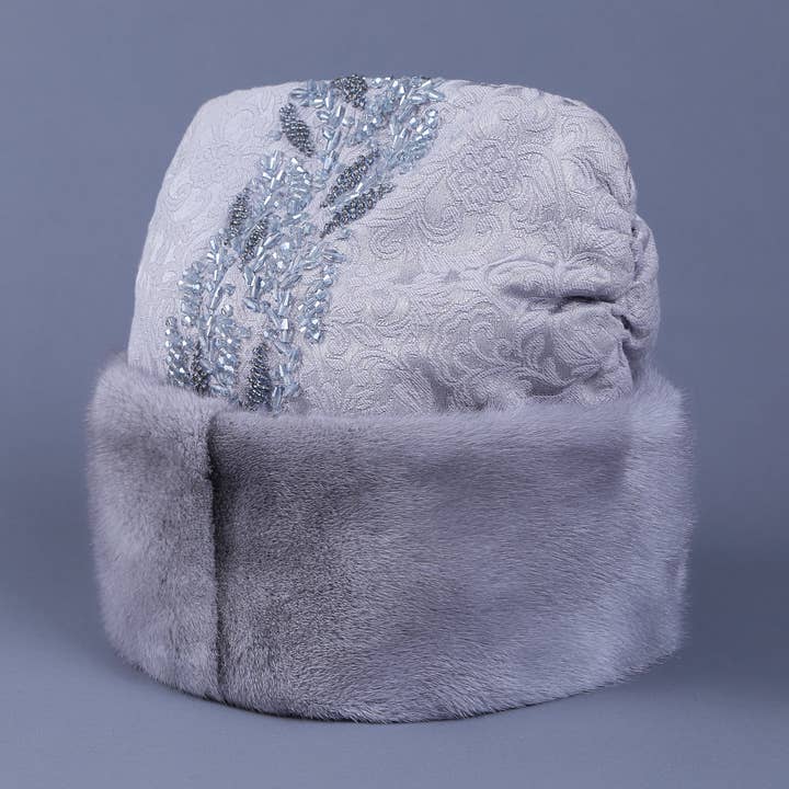 Hand-Beaded Mink Fur Hat for wholesale by MOGSki LLC