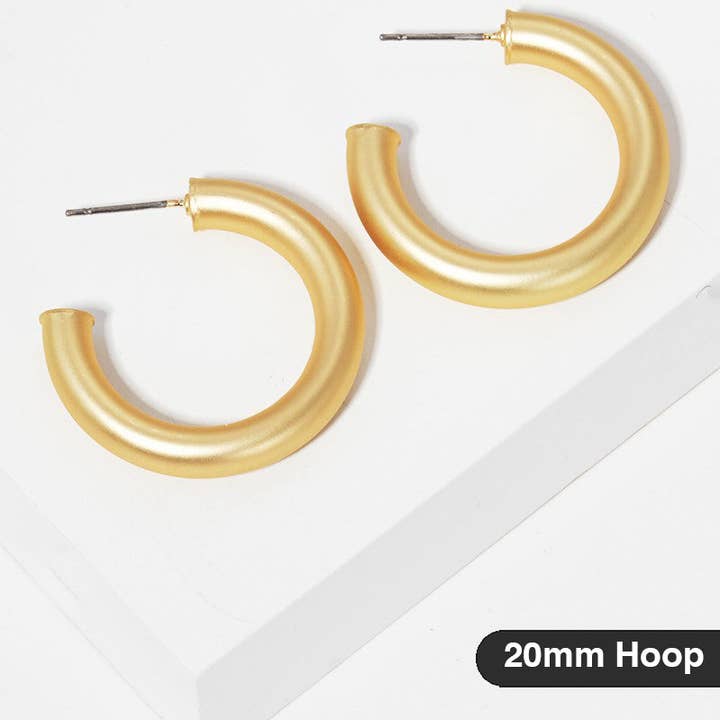 Wild Honey - Wholesale Hoop Earrings - 20mm Bold Brass Hollow Hoop Earrings3