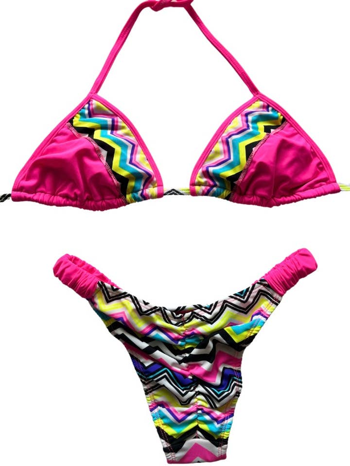 Benatti Beachwear - Wholesale Two Piece Swimsuit - Women's - Colorful Chevron Bikini Set - SALE3