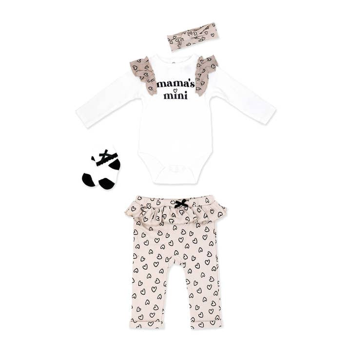 Girls 4 Piece Legging Set: Mama's Mini for wholesale by Rose Textiles