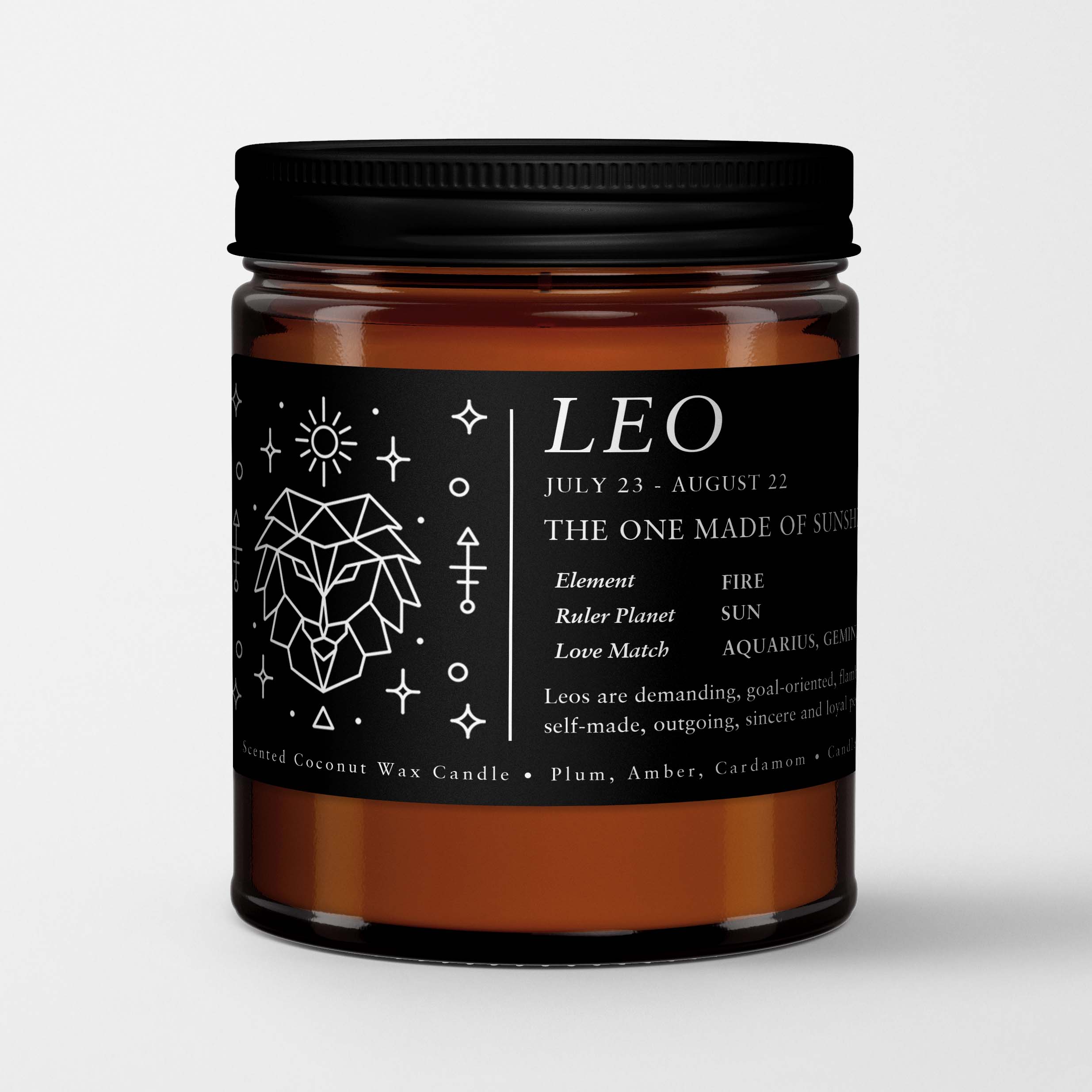 Candlefy - Wholesale Jar/Filled Candle - Zodiac Candles / Birthday Candles in Amber Glass I Candlefy10