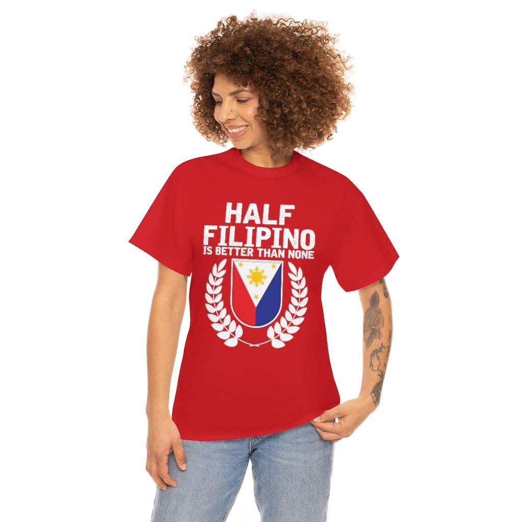 Teegarb LLC - Vendita all'ingrosso Maglietta serigrafata - Donna - Novità: mezzo filippino è meglio di niente, amante del Pinoy Pride, esilarante slang filippino, entusiasta del nazionalismo53