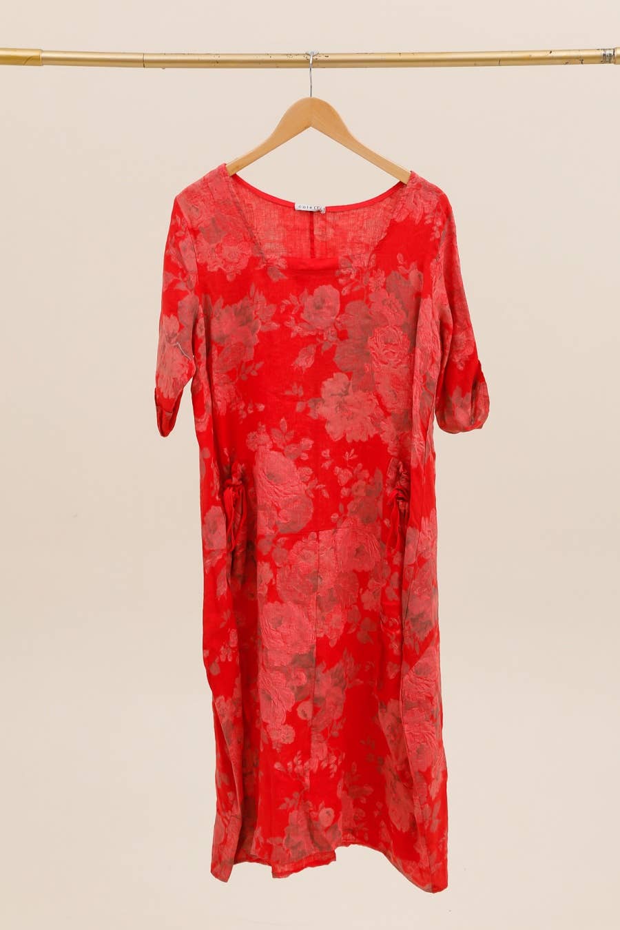 la maison des fibres naturelles – Großhandel Kleid – Damen – Leinenkleid mit floralem Muster, 100 % Leinen, Modell 6796759