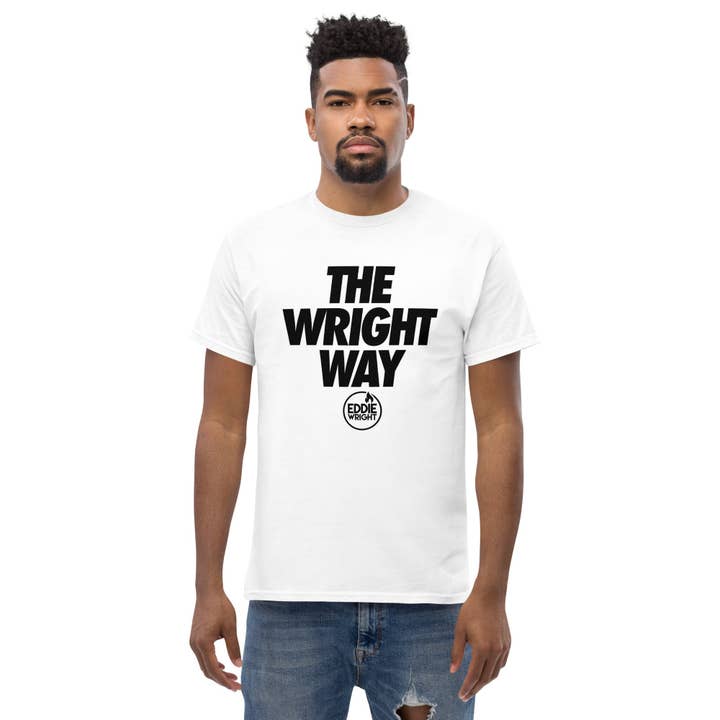 Het klassieke T-shirt van Wright Way voor wholesale door Eddie Wright BBQ