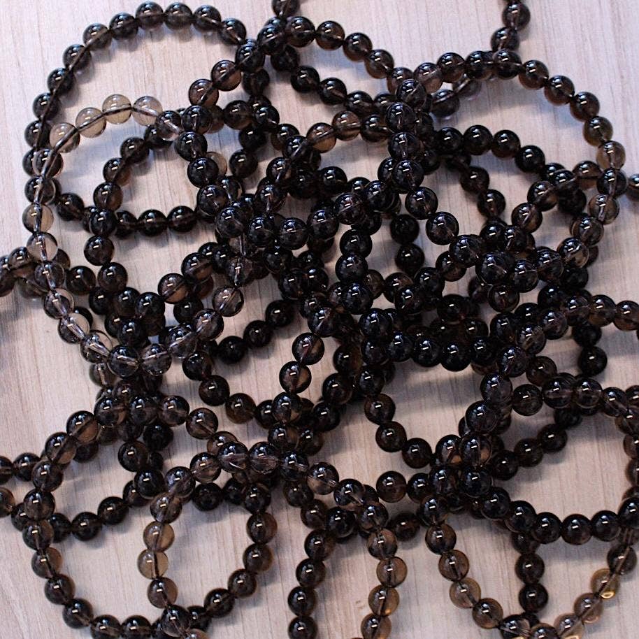 Pebble House - Wholesale Beaded Bracelet - Smoky Quartz Bracelet 8mm or 6mm - Crystals & Stones1