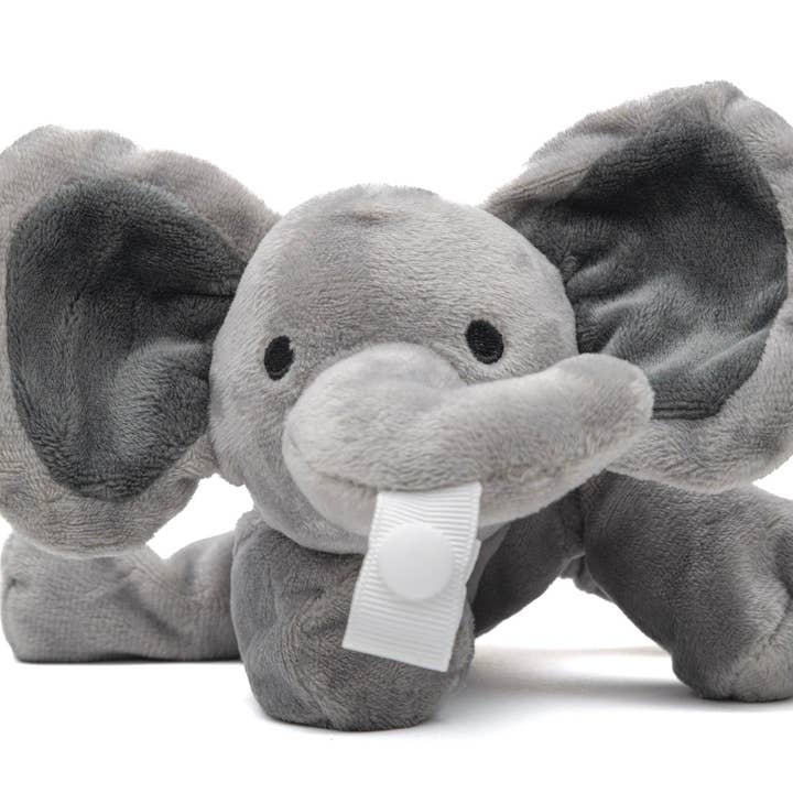 KINREX - Venta al por mayor Clip para chupete - Bebé - Chupete gris con forma de elefante bebé, animal de peluche con forma de elefante, 7 pulgadas