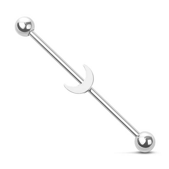 MOON 316L SURGICAL STEEL INDUSTRIAL BARBELL for wholesale by CRAVE