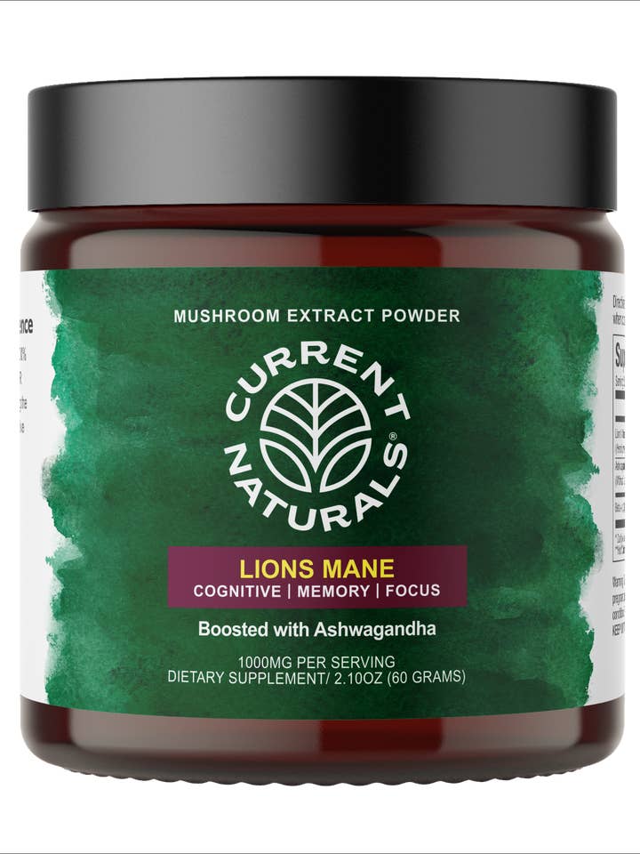 Extrait de champignon CN Lions Mane en poudre (2,1 oz) pour la vente par Current Naturals