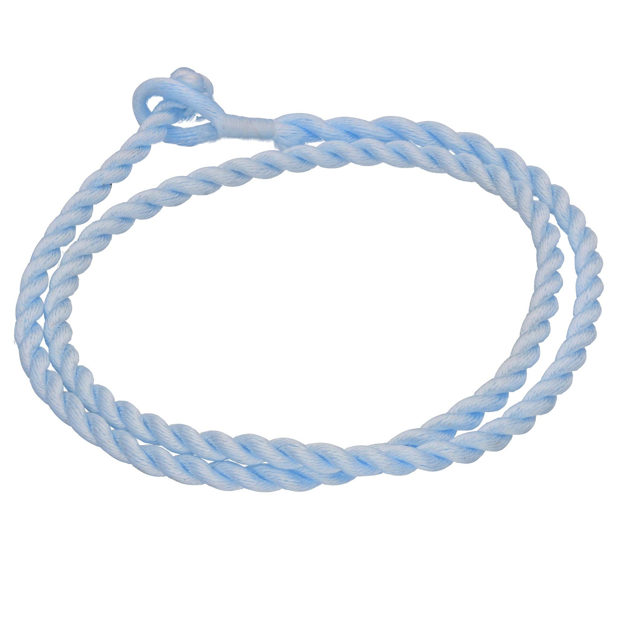 Silver Insanity - Wholesale Woven Necklace - Sky Blue Synthetic Faux Silk Rope Cord 17" Necklace0