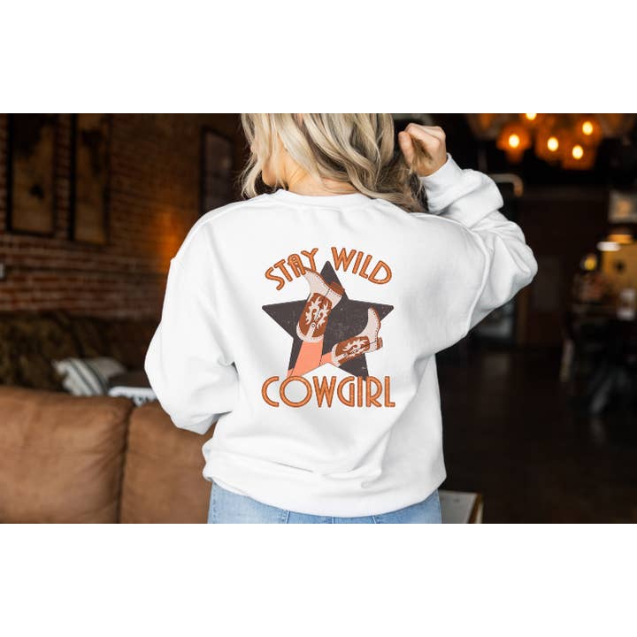Stay Wild Cowgirl Sweatshirt for wholesale by Miss Giselle Boutique