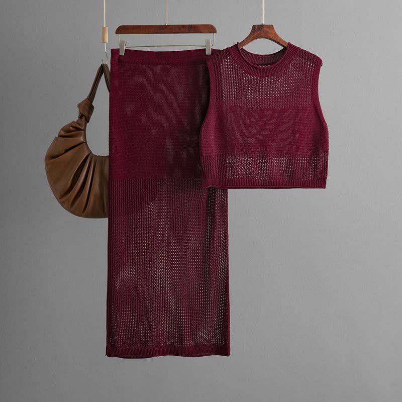 Marayn - Wholesale Top & Skirt Set - Women's - Chic Knitted Tank  Skirt Set Summer Ready5