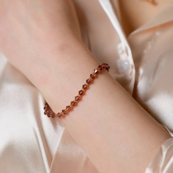 Mutlicolour Gold Crystal Beaded Sparkle minmalist Elegant Bracelet for wholesale by The Colourful Aura