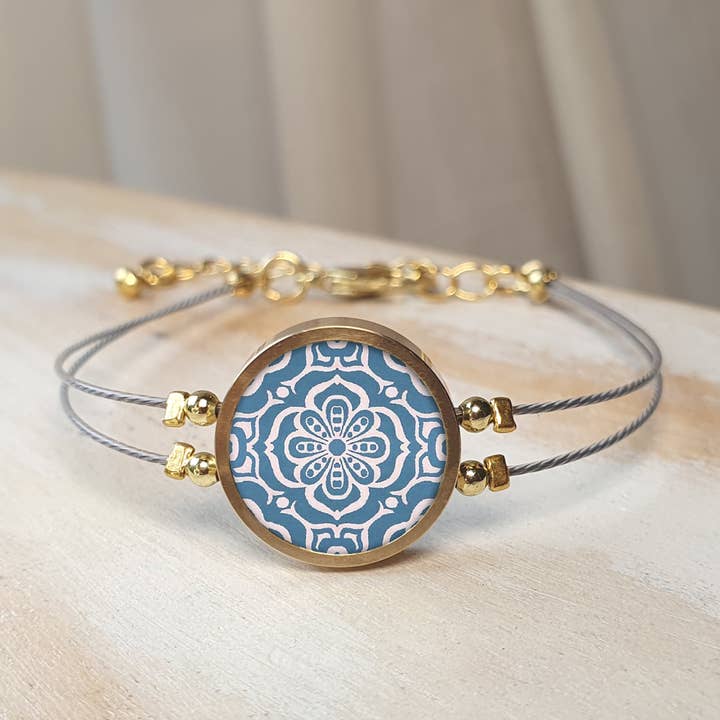 Noa Jewellery - Venta al por mayor Pulseras de abalorios/colgantes - Pulsera Redonda de Cerámica, Marco de Acero Inoxidable Chapado en Oro12
