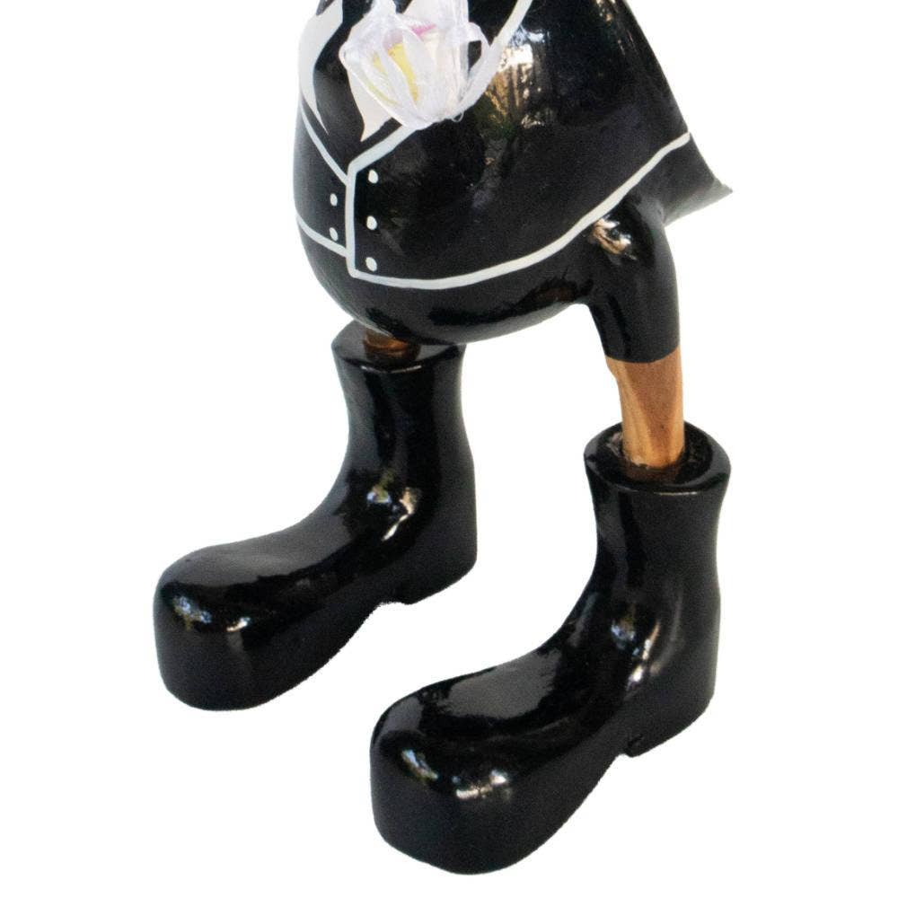 Shared Earth - Wholesale Decorative Figurine - Duck with Suit and Tie Bamboo Root 25cm2