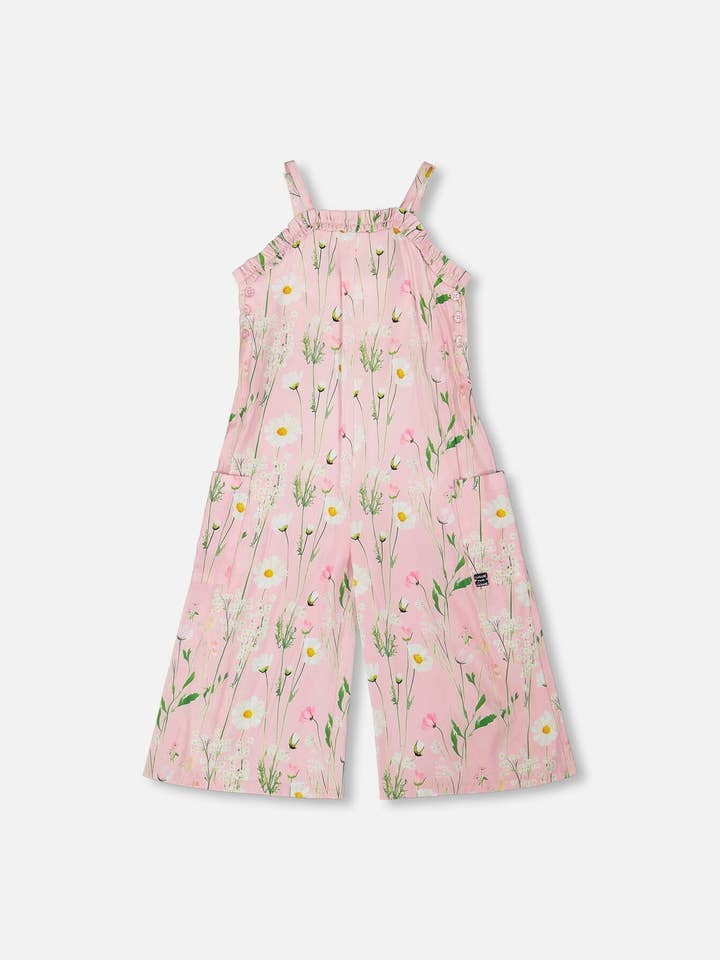 Tuta in Viscosa Rosa con Fiori Stampati per la vendita all'ingrosso da parte di Deux par Deux