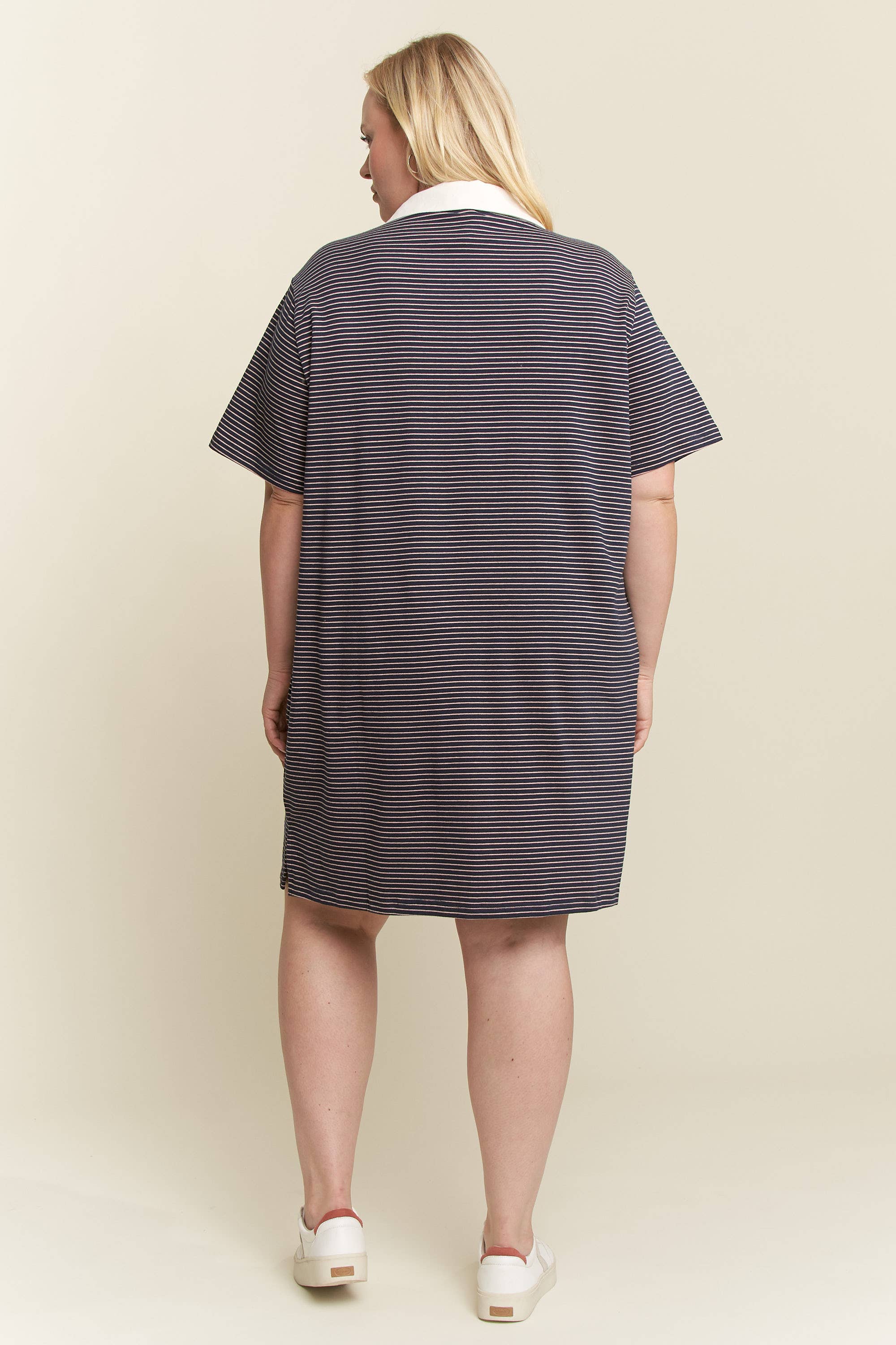 JADE BY JANE – wholesale Dress – Women's – PLUS SIZE PIN STRIPE BUTTON DOWN DRESS12