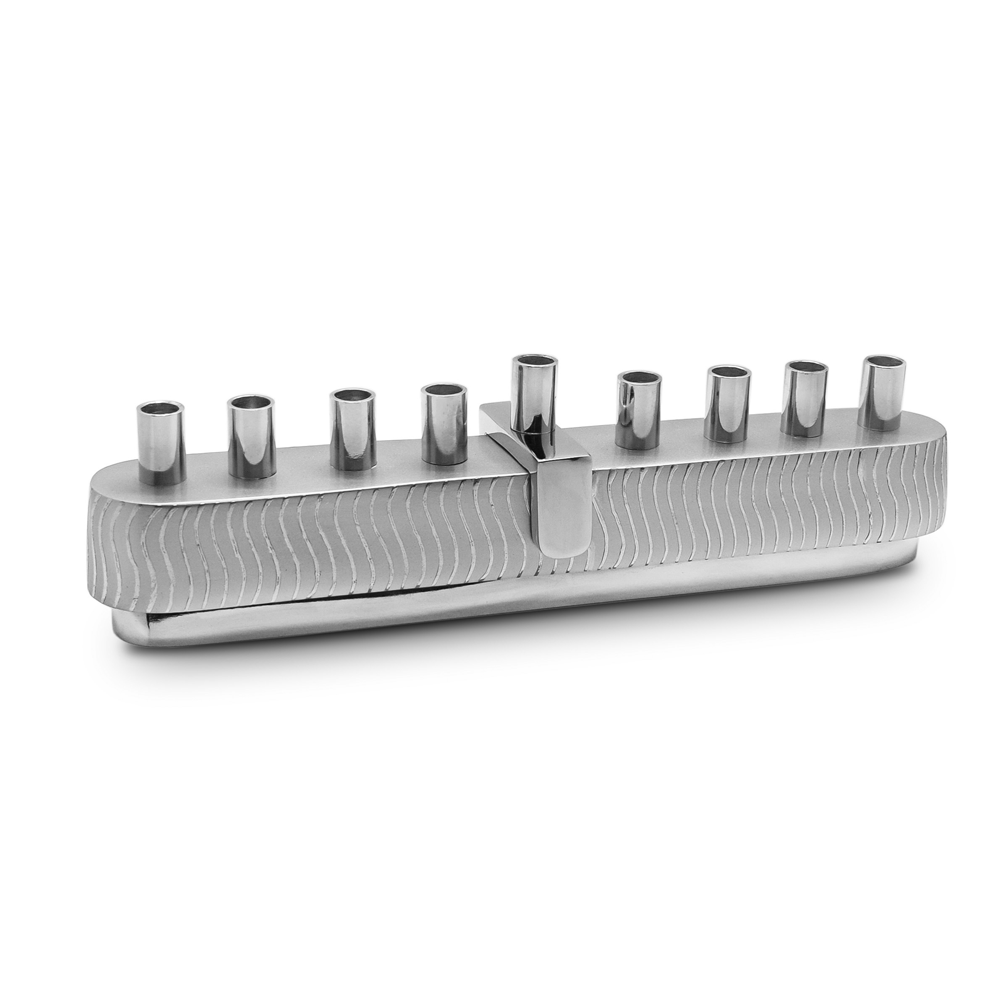 Boker-Tov Shalom - Wholesale Menorah - Polished Menorah with Swirls1