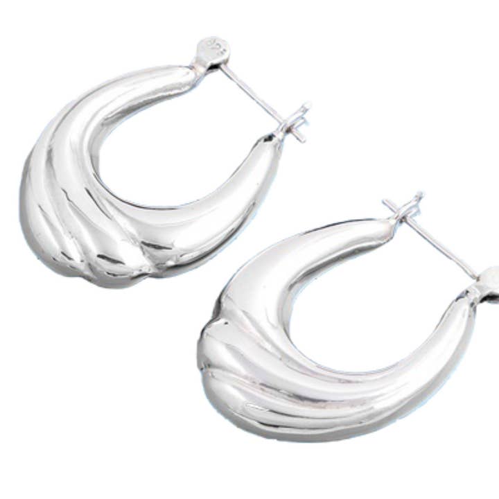 Örhängen Solid 925 Sterling Silver Hoop Loop Örhängen, Hollow Hoop-örhängen, Hoop-örhängen För Kvinnor för wholesale av CALIFORNIA TOE RINGS
