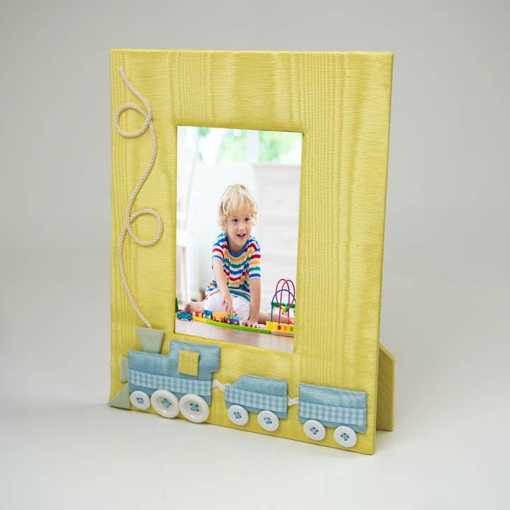 Baby fotoram-Choo Choo Tåg på Moiré för wholesale av MARCELA