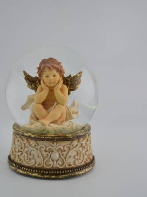 Palla di neve 150 mm Putto 2 Misure : 15,5x15,5x19,5 cm per la vendita all'ingrosso da parte di Musicbox world