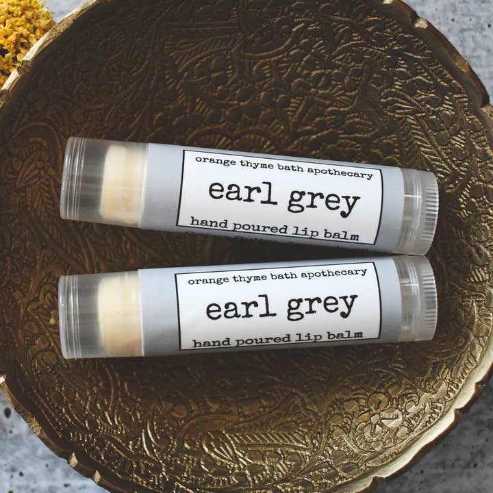 Earl Grey Lip Balm for wholesale by Orange Thyme Bath Apothecary