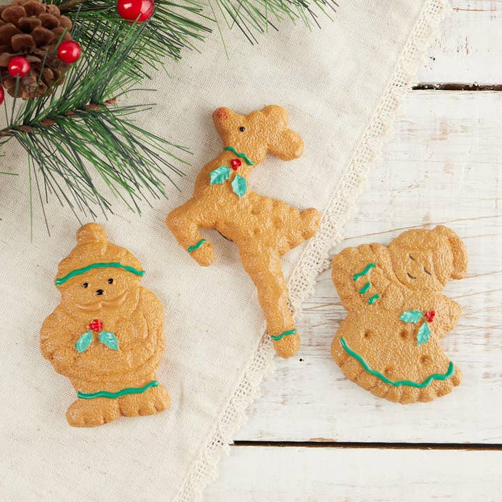 Texturerade julpepparkaksmagneter – set om 3 för wholesale av Factory Direct Craft