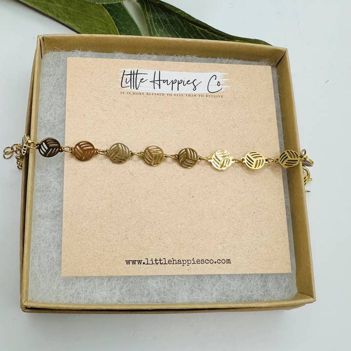 Little Happies Co - Wholesale Link & Chain Bracelet - Volleyball Bracelet, Gift for Volleyball player