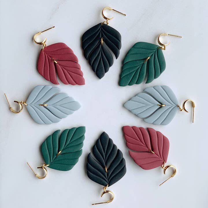 Clay By Denae - Wholesale Dangle Earrings - Rory Earring in Hunter Green2