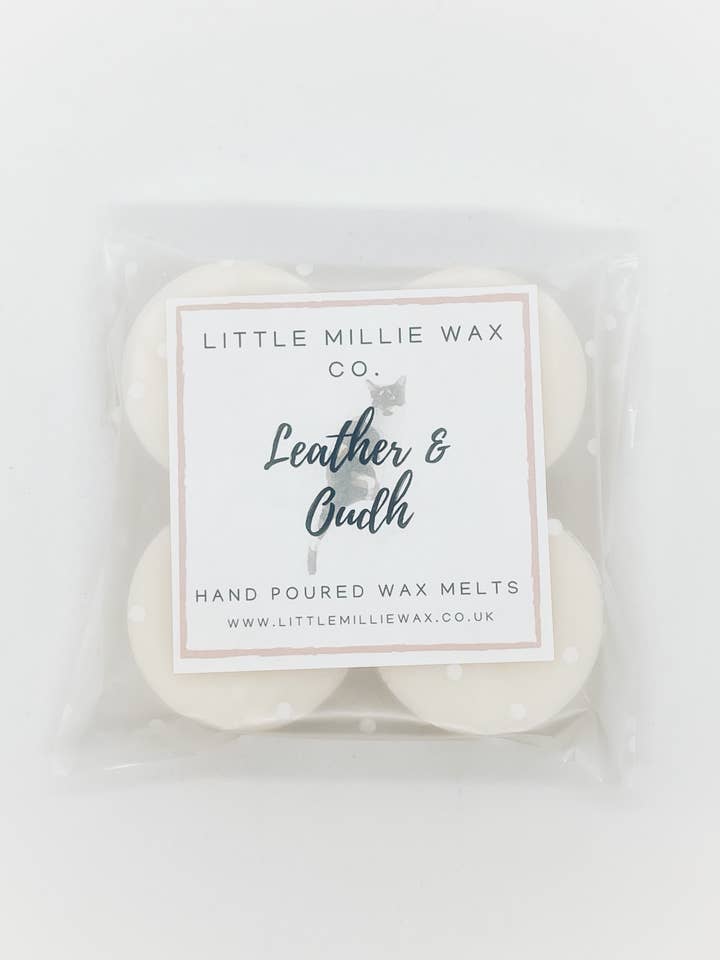 Cire fondue pour cuir et oudh (4 par paquet) pour la vente par Little Millie Wax Co.