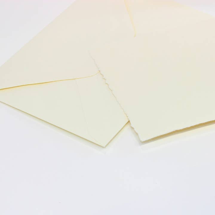 San Lorenzo Design - Wholesale Stationery/Notecard Set - Medioevale Deckled Edge Cards, Medium, White or Ivory3