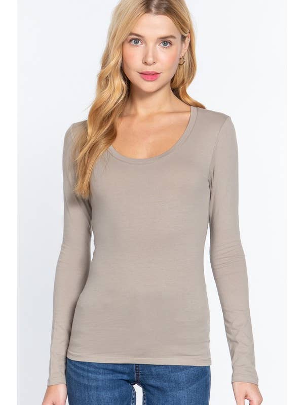 Active Basic | Active USA - Wholesale Knit Top - Women's - Long Sleeve Scoop Neck Top16