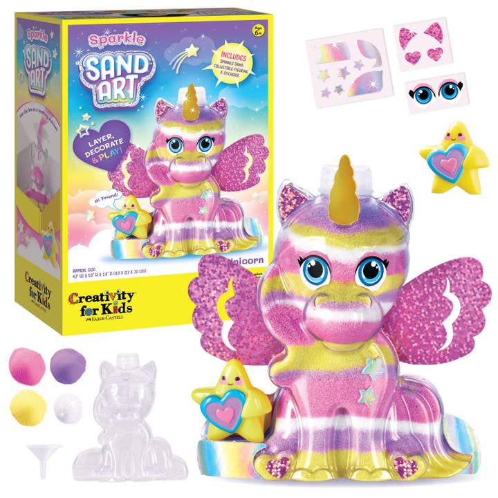 Faber-Castell / Creativity for Kids - Wholesale DIY Craft Kit - Kids - Sparkle Sand Art Unicorn DIY Craft Kit for Kids
