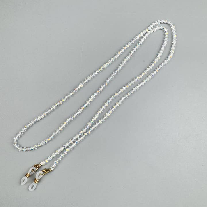 Shining White AB Color Crystal Glasses Hanging Rope N5595 for wholesale on Faire