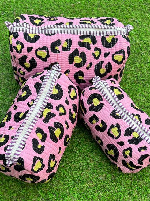 New Design Pink Cotton Quilted Bag Beautiful Bag Makeup Bags for wholesale by bhavnas boutique