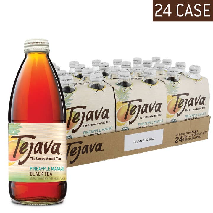 Crystal Geyser Water Company - Wholesale Iced Tea - Tejava Pineapple-Mango Tea - 12oz - 24 pk Glass Bottles