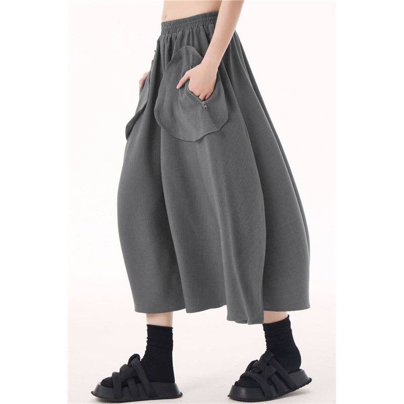 UZ Wholesale Store – wholesale Skirt – Women’s – Large Pocket High Waist A-Line Skirt Loose Fit1